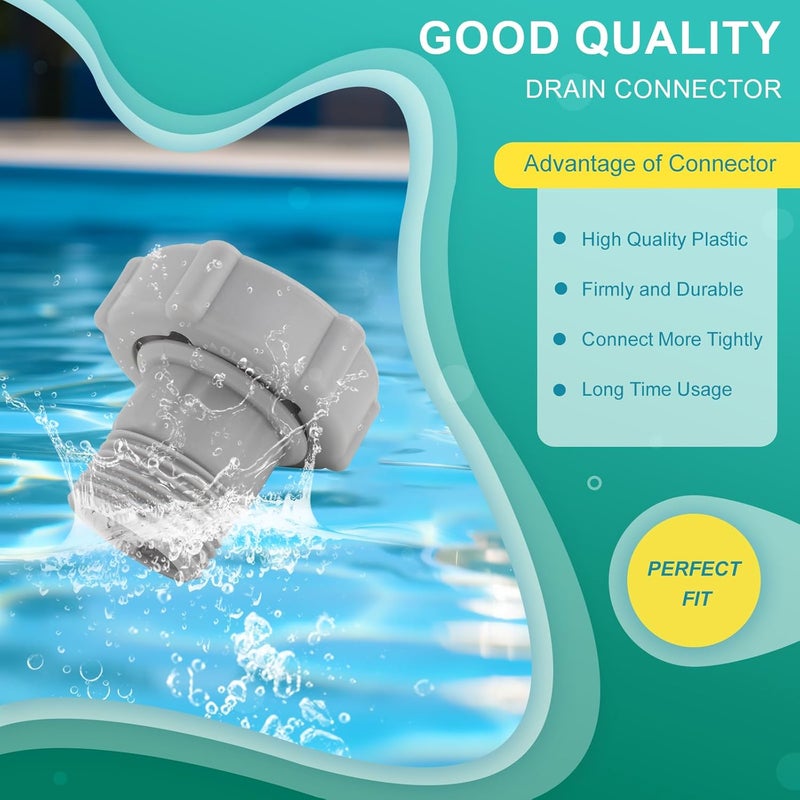 FKBAightccy Swimming Pool Drain Fitting Connects Replacement for Coleman Pool Drain Plug Connector Hose Adapter Connect to Garden Pipe with Hose Clamps - Image 3
